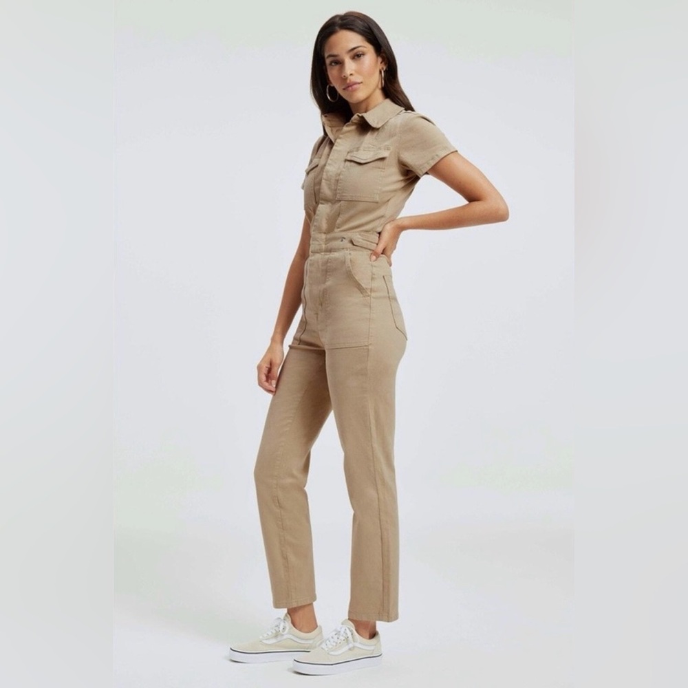 GOOD AMERICAN Fit For Success Jumpsuit | Classic Beige Like New XS